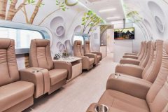 Normobaric oxygen chamber interior showing comfortable seating and modern lighting design