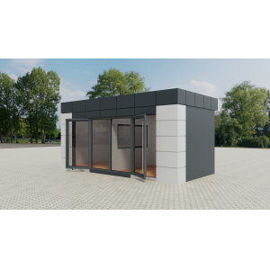 Modern care home visiting pods by KC Cabins featuring full-height glazing, contemporary design, and safe meeting spaces for residents and families