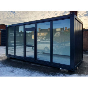 STANDARD OFFICE CONTAINER MB20(SH) WITH GLASS FRONT, Portable cabin, Marketing suite