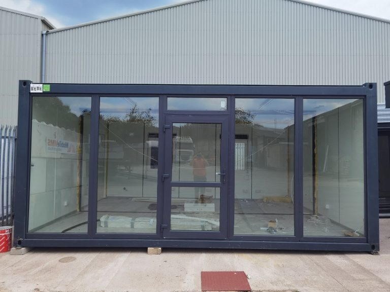 mogular office glass 20ft x 16ft Modular office, portable cabin, marketing suite, MS Duo Glass