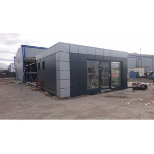 L-Shape 6m x 5m/ 20ft x 16.5ft Portable office, Site cabin, Marketing suite, Sales cabin, COMPLIANT SPEC MODULAR BUILDING