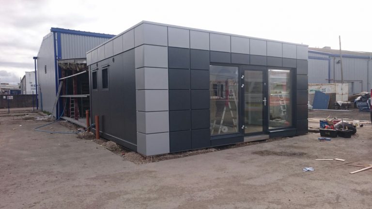 L-Shape 6m x 5m/ 20ft x 16.5ft Portable office, Site cabin, Marketing suite, Sales cabin, COMPLIANT SPEC MODULAR BUILDING