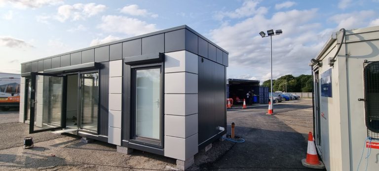 Hi-Tech 10m x 3m / 32ft x 10ft Portable office, Site cabin, Marketing suite, Sales cabin, TEMPORARY SPEC Modular building