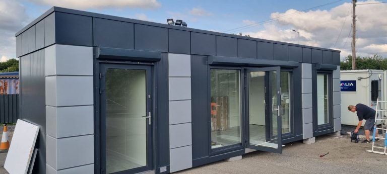 Hi-Tech 10m x 3m / 32ft x 10ft Portable office, Site cabin, Marketing suite, Sales cabin, TEMPORARY SPEC Modular building