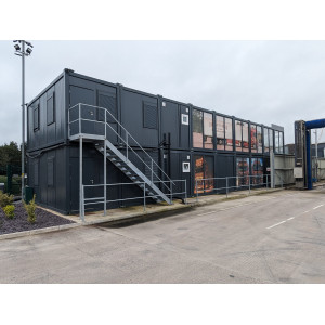 Buildings modular single ISO Frame unit used as a modern office, in stock and ready for despatch