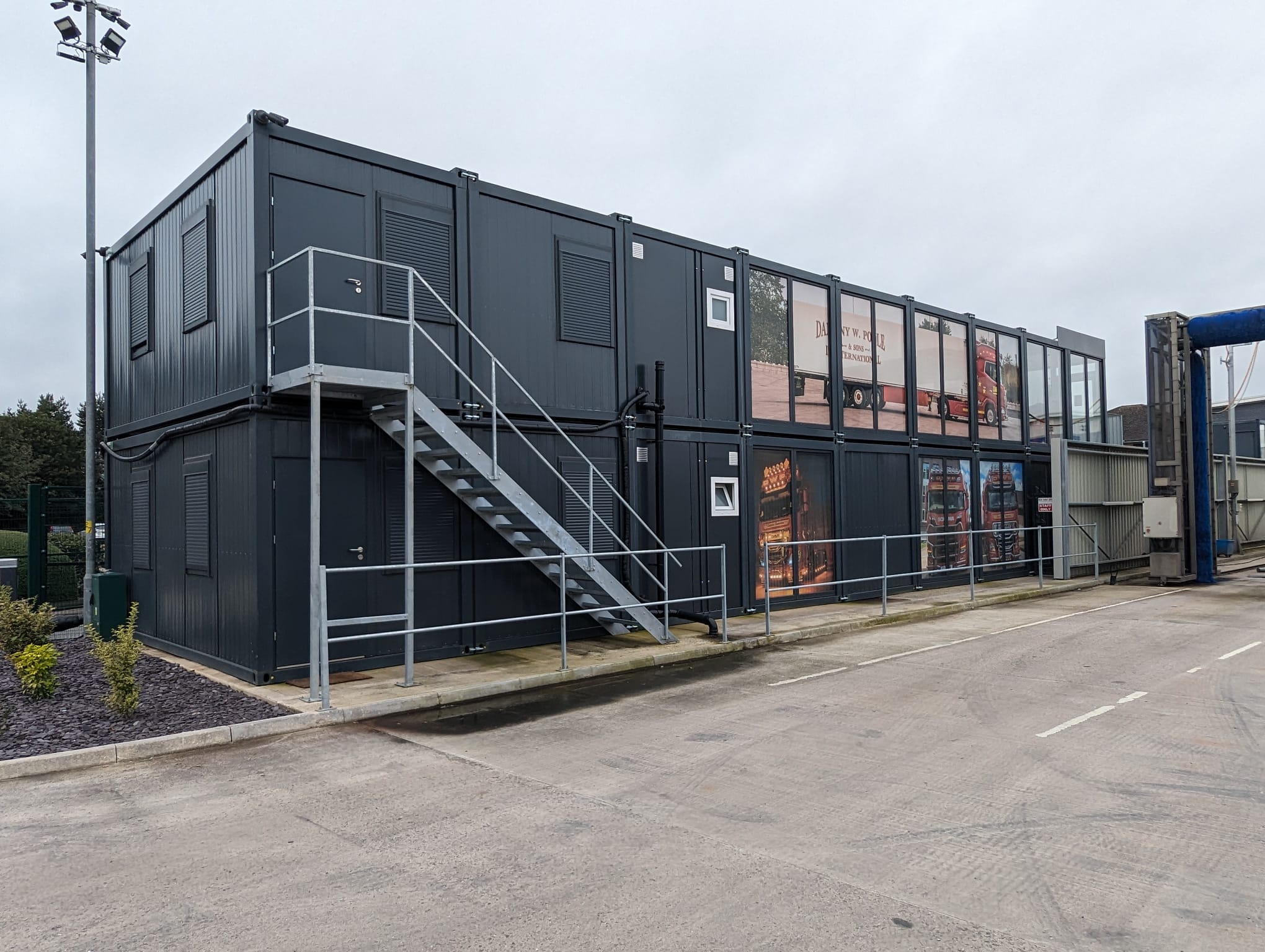 Buildings modular single ISO Frame unit used as a modern office, in stock and ready for despatch