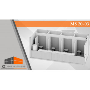 20ft mobile welfare cabin MS20-03 with 4 WC 20ft mobile welfare cabin MS20-03 with four WC cubicles for construction site welfare facilities