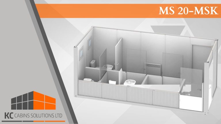 Image of a modular Welfare Cabin designed for construction sites, featuring durable materials and efficient design.