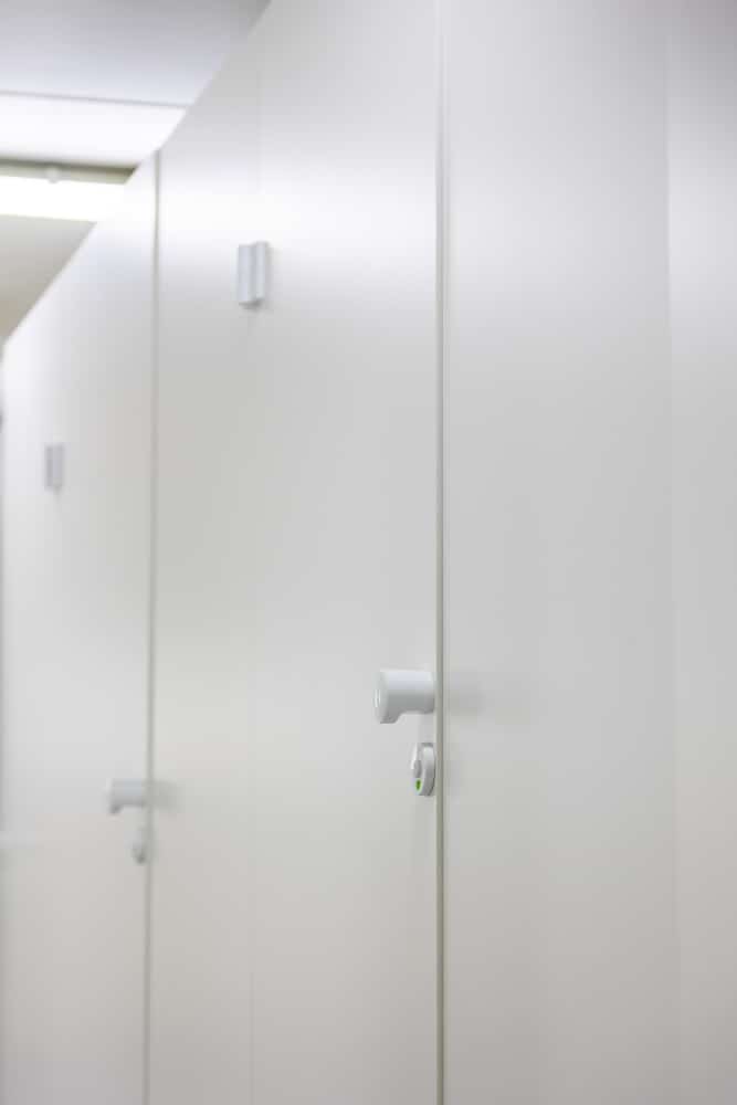 MS20-23 sanitary cabin exterior view on construction site