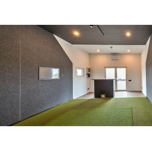 Premium golf simulator projection area with professional finishing