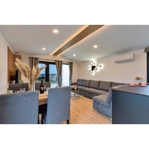 Texel Deluxe Mobile Home luxury living area featuring premium furnishings and panoramic windows