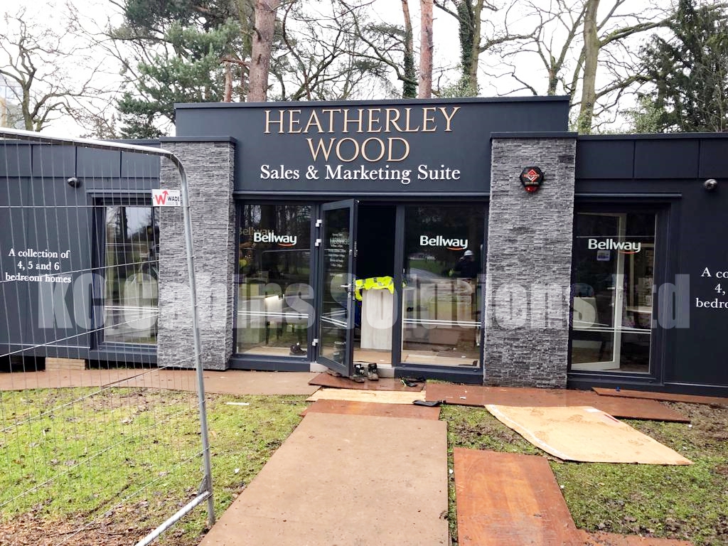 Heatherley Wood sales and marketing suite - bespoke modular building by KC Modular Buildings for Bellway Homes UK