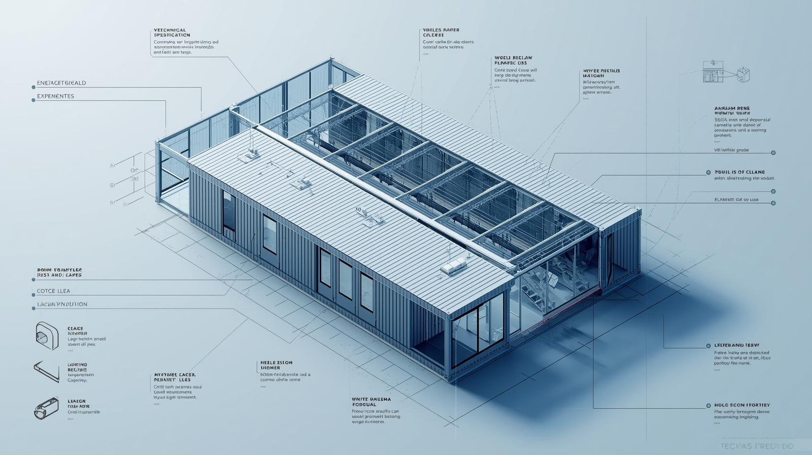 Curry modular building Option 2 layout with additional office area showing partitioned rooms with separate spaces for offices, meeting rooms, or private areas by KC Modular Buildings UK