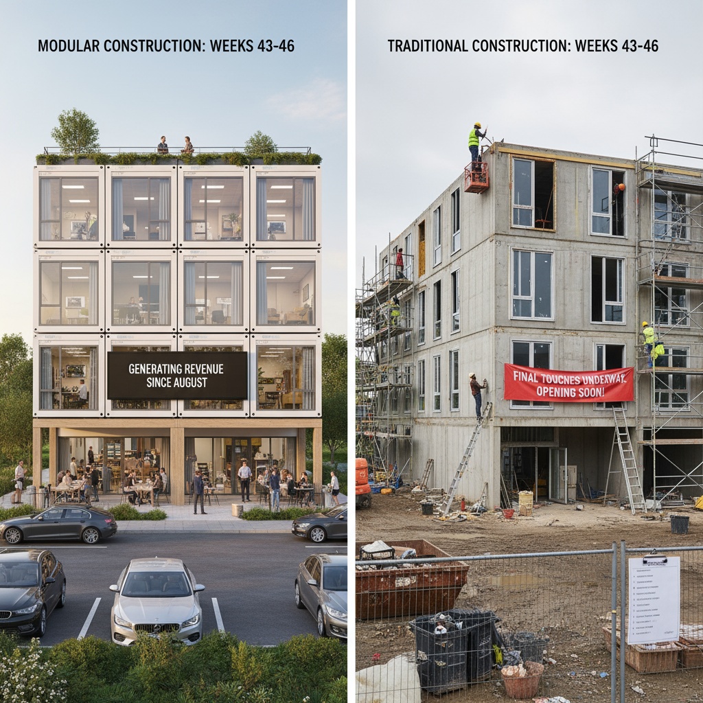 Weeks 43-46 finishing snagging modular months ahead vs traditional final touches