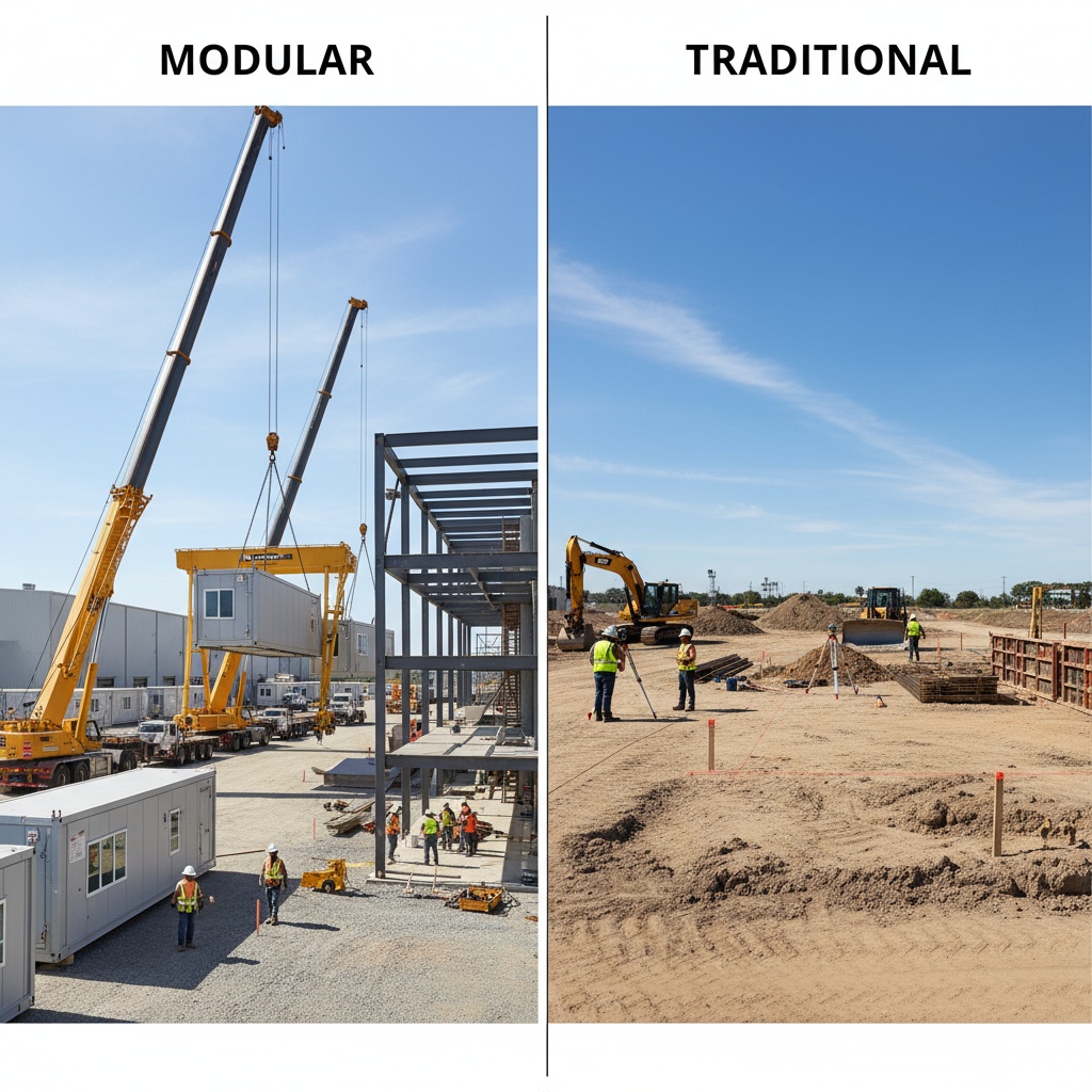 Weeks 12-13 delivery installation modular units arriving vs traditional foundations starting