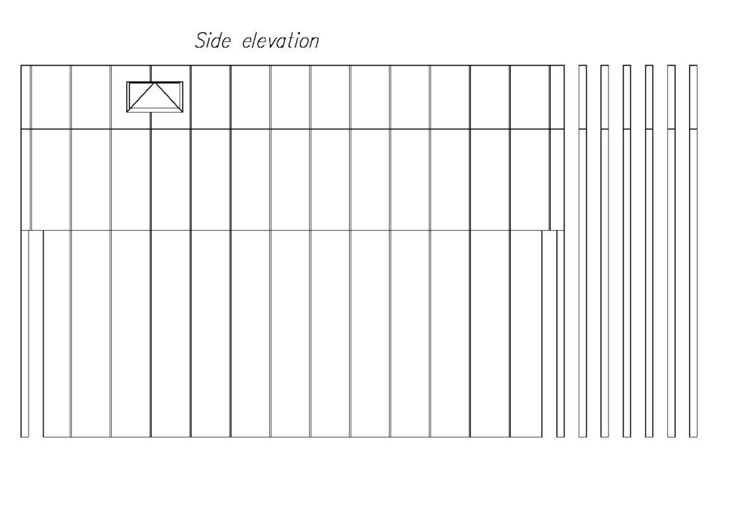 MTB One modular garden office technical drawing of window and door positions