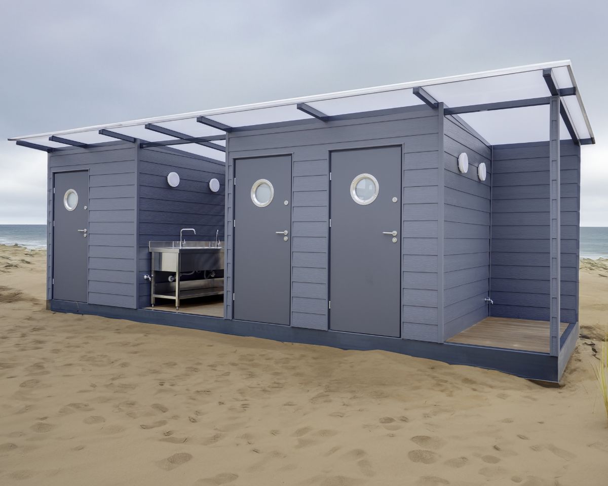 Interior of modular sanitary module UK - hygienic portable welfare cabin