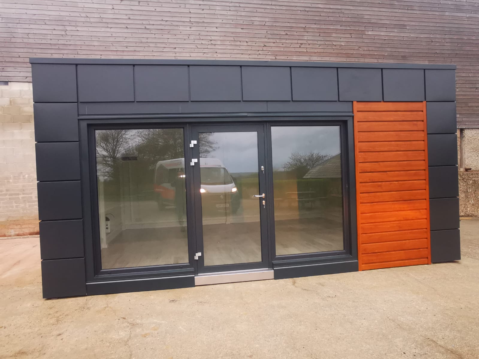 YOLA 6m x 3m modular cabin floor plan option 2 - partitioned office with separate rooms and welfare facilities