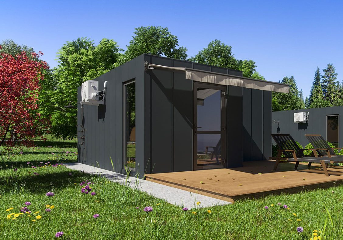 MTB T modular garden office exterior – contemporary prefab garden office design