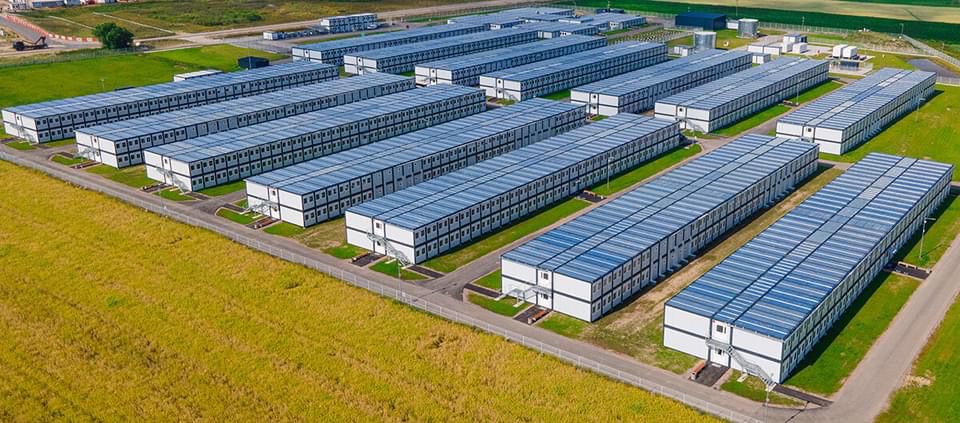 Modular classroom building example showing external finish and window arrangement, UK reference.
