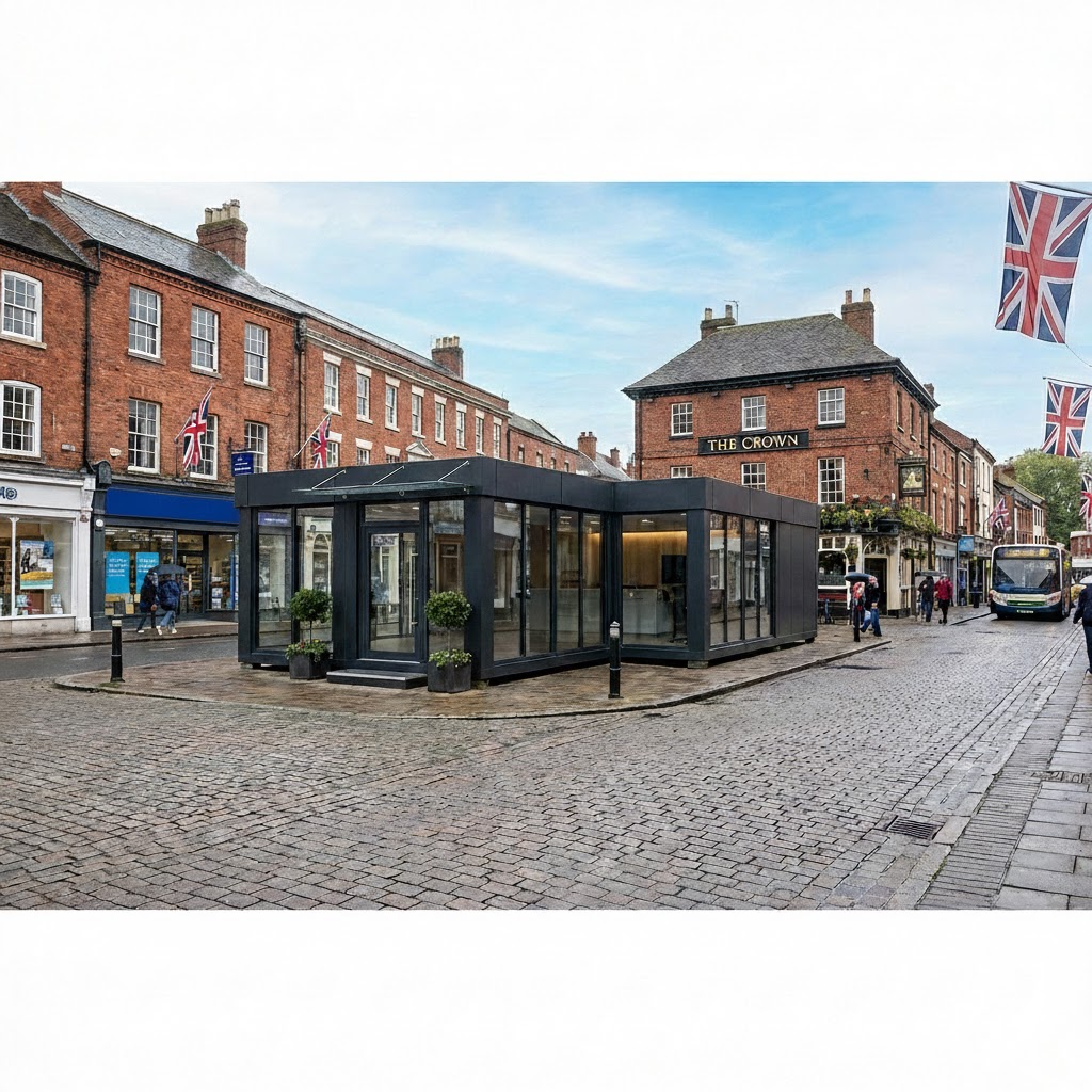 Modular building construction in the UK - KC Modular Buildings factory-built prefabricated unit ready for installation