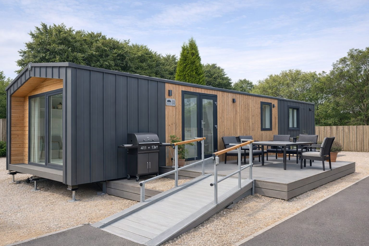 41ft x 13ft BS 3632 static caravan ex-showroom model — premium lodge by KC Modular Buildings