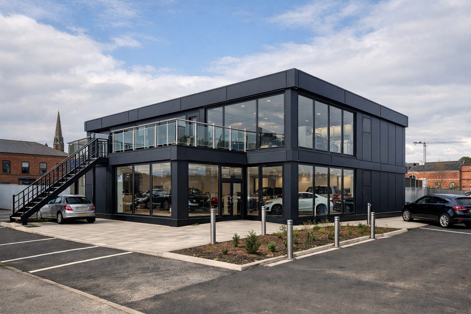 Timber frame modular visitor centre and showroom in the Cotswolds, Gloucestershire