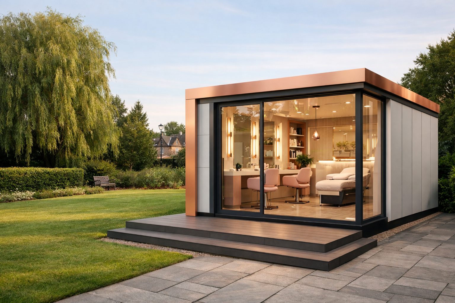 Timber frame modular pods for a wellness use-case in Bristol, South West England.