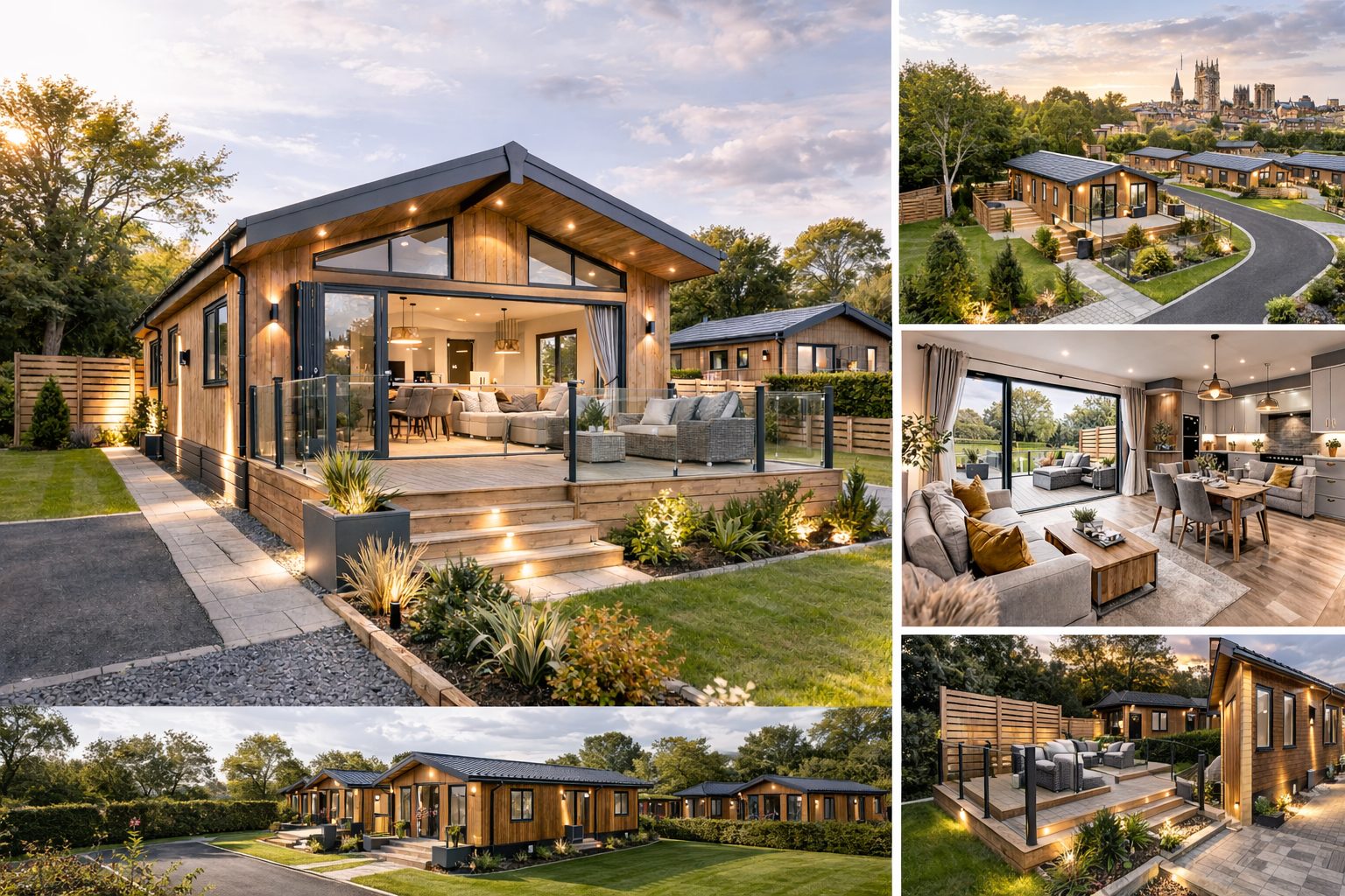 Completed timber frame holiday lodge project in York, North Yorkshire