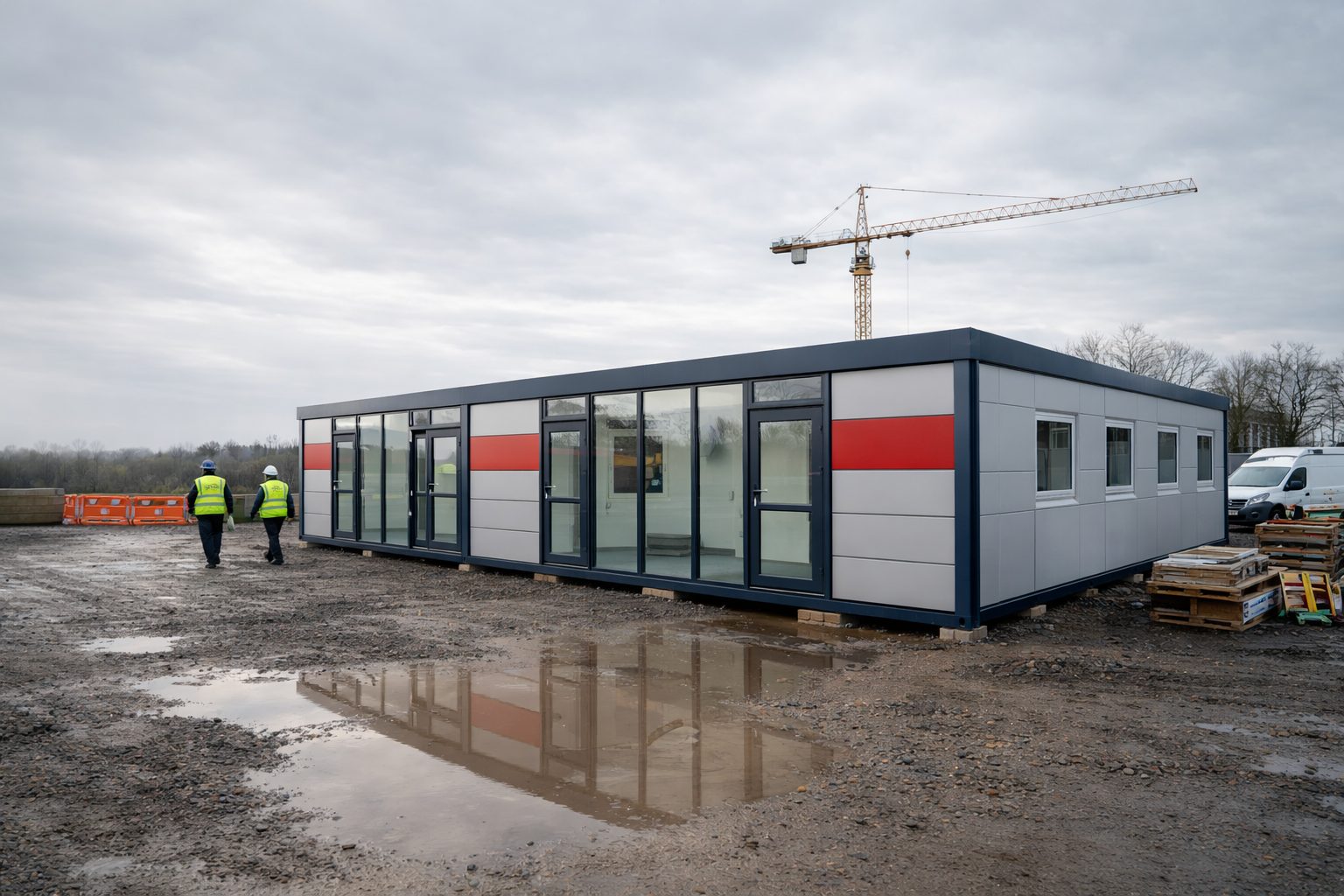 ISO Frame MB20-25 office with WC on a UK construction site