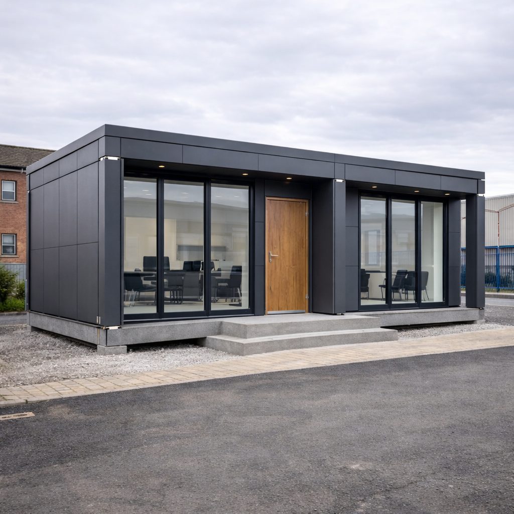 Modular building lease and hire-purchase example on operational site in Derby, Derbyshire — KC Modular Buildings UK