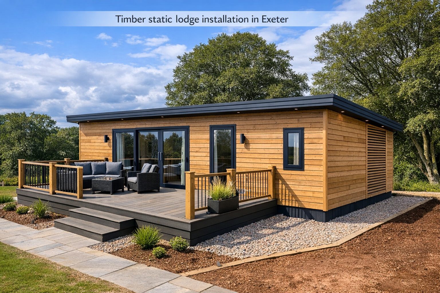 Timber modular holiday accommodation completed in Exeter, Devon