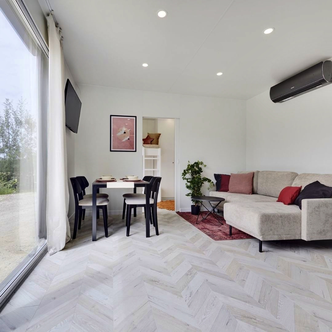 KC Modular Buildings static caravan Lodge Line exterior view, residential static home delivered to Birmingham