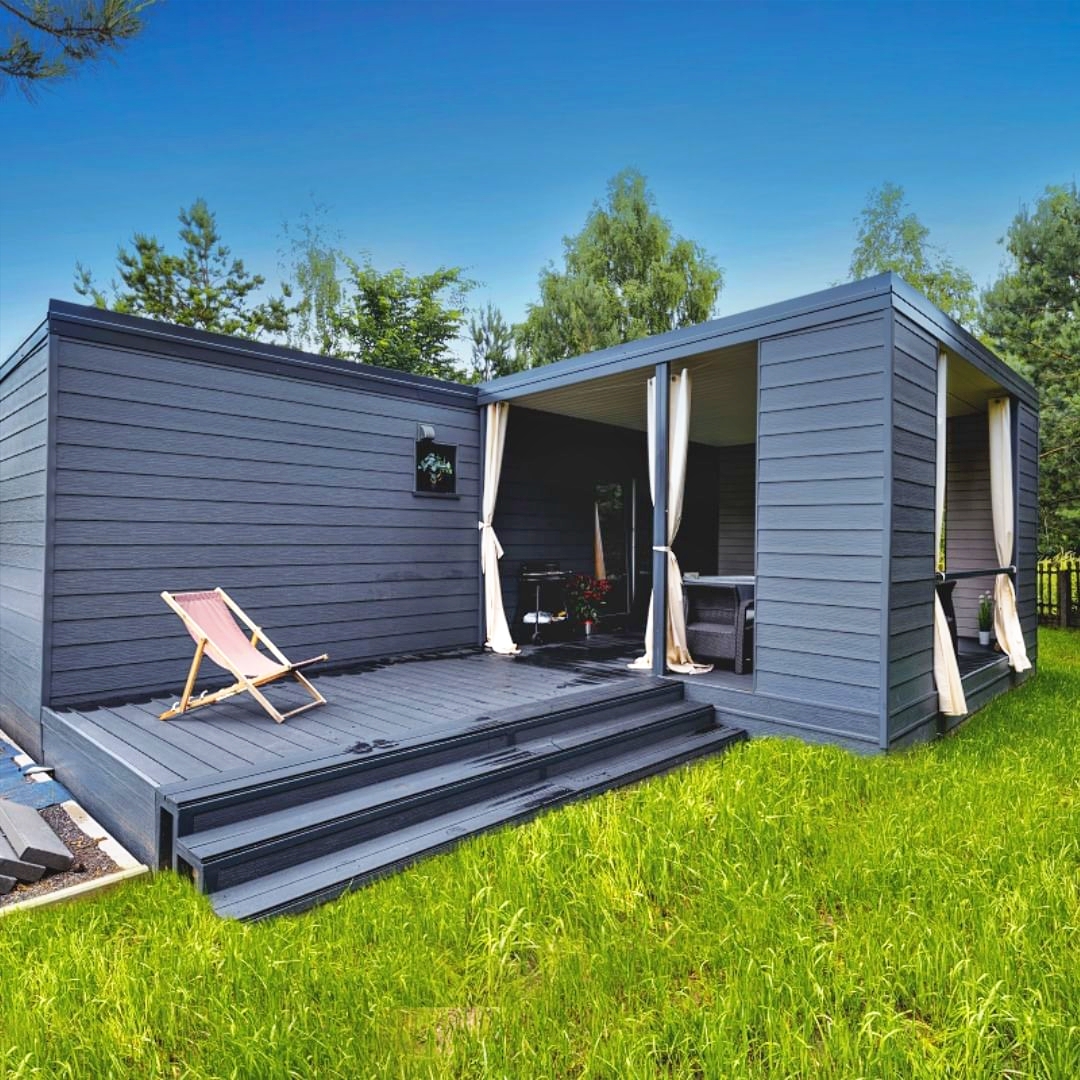 Static caravan lodge line exterior designed by KC Modular Buildings