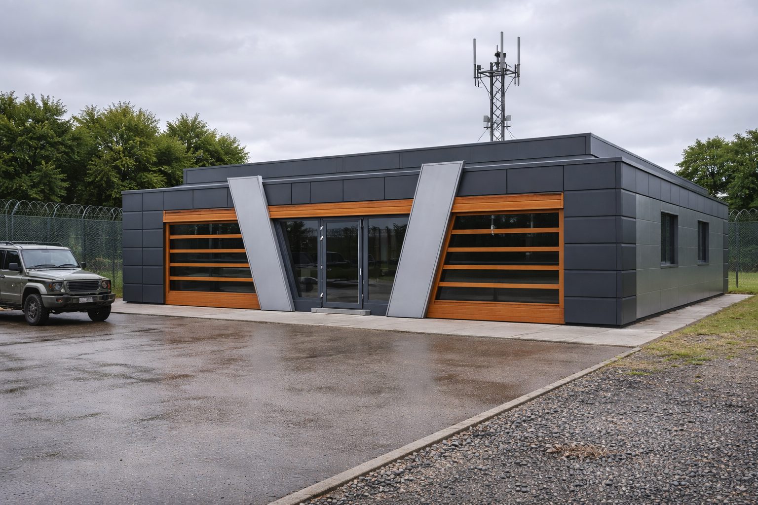 Modular command building set up for secure planning on a UK defence compound