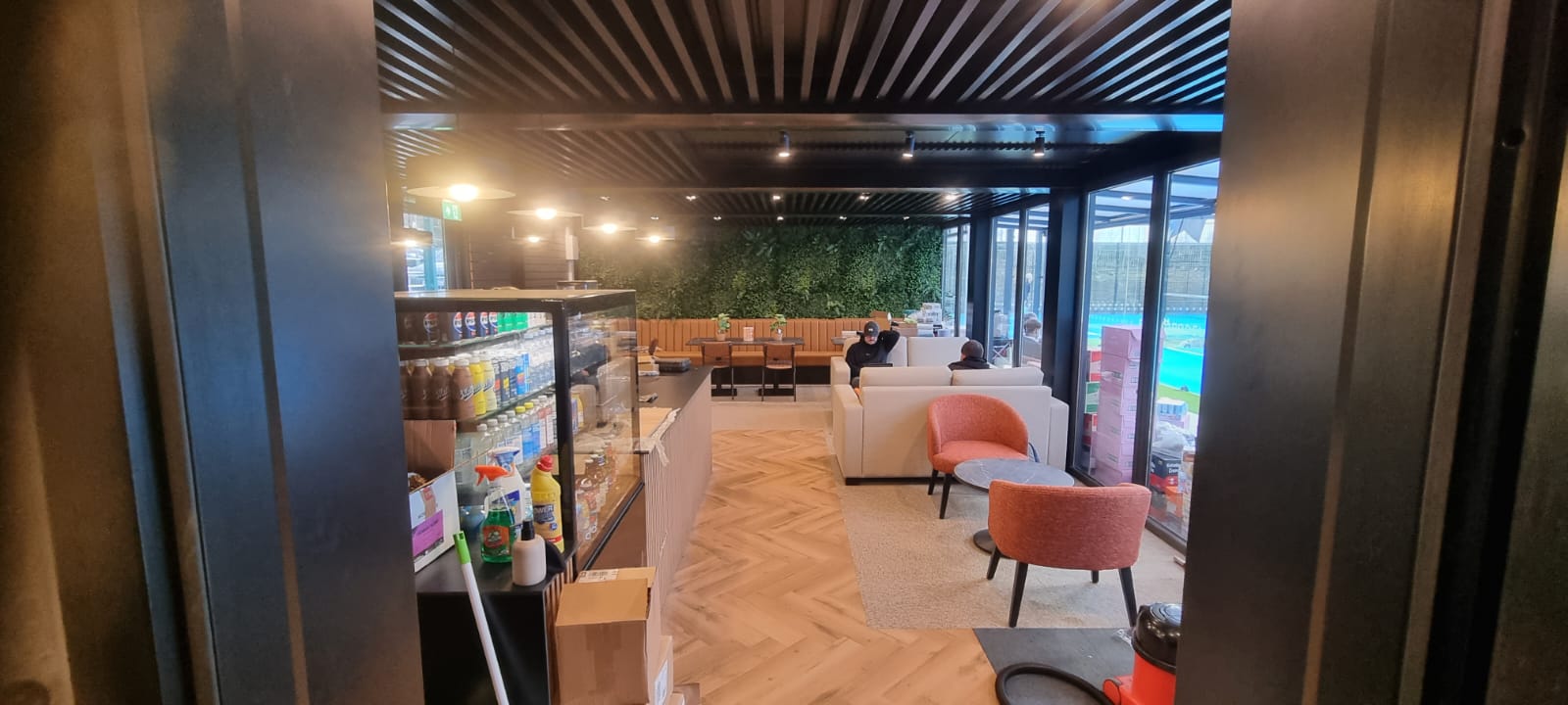 Modular clubhouse interior fit-out for padel facility, Royal Wootton Bassett — KC Modular Buildings