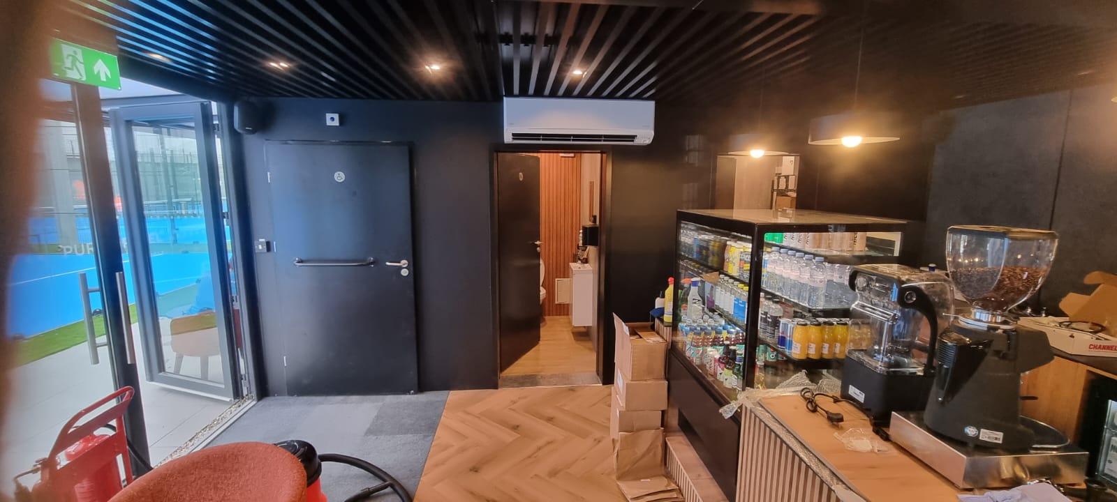 A-rated modular clubhouse delivered to Pure Padel, Royal Wootton Bassett, Wiltshire — KC Modular Buildings