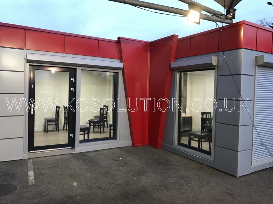 Modular car wash office completed project — Roni's Car Wash, Wiltshire — KC Modular Buildings