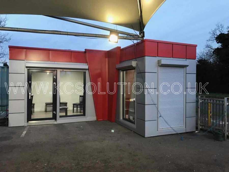 Modular car wash office manufactured and delivered to Roni's Car Wash, Wiltshire — KC Modular Buildings