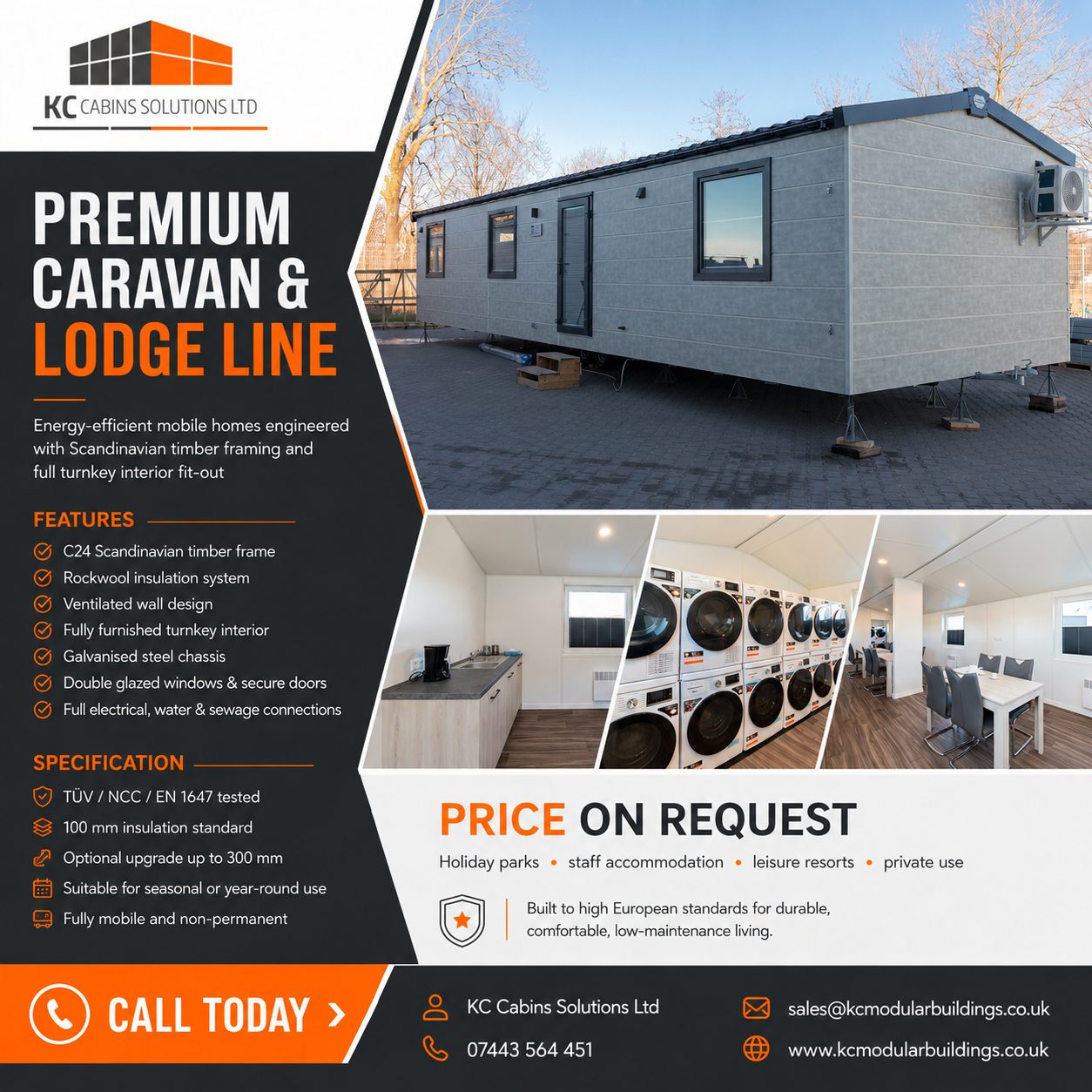 Modular camping site washroom cabin interior with clean white finish and durable flooring