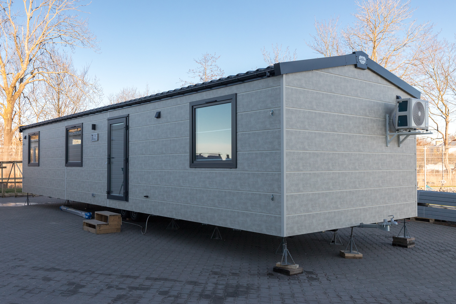 Clean modular cabin interior suitable for holiday park washrooms laundry and staff welfare