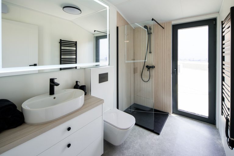 Luxury holiday lodge interior with modern living area and premium finish