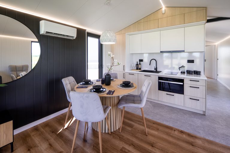 Premium holiday home layout with two bedrooms bathroom and open living space