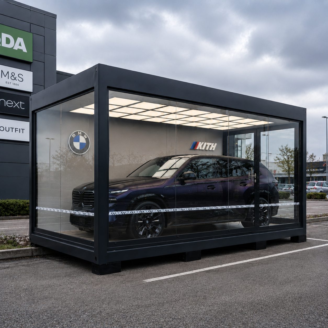 ISO Frame modular unit used as a commercial sales or display cabin