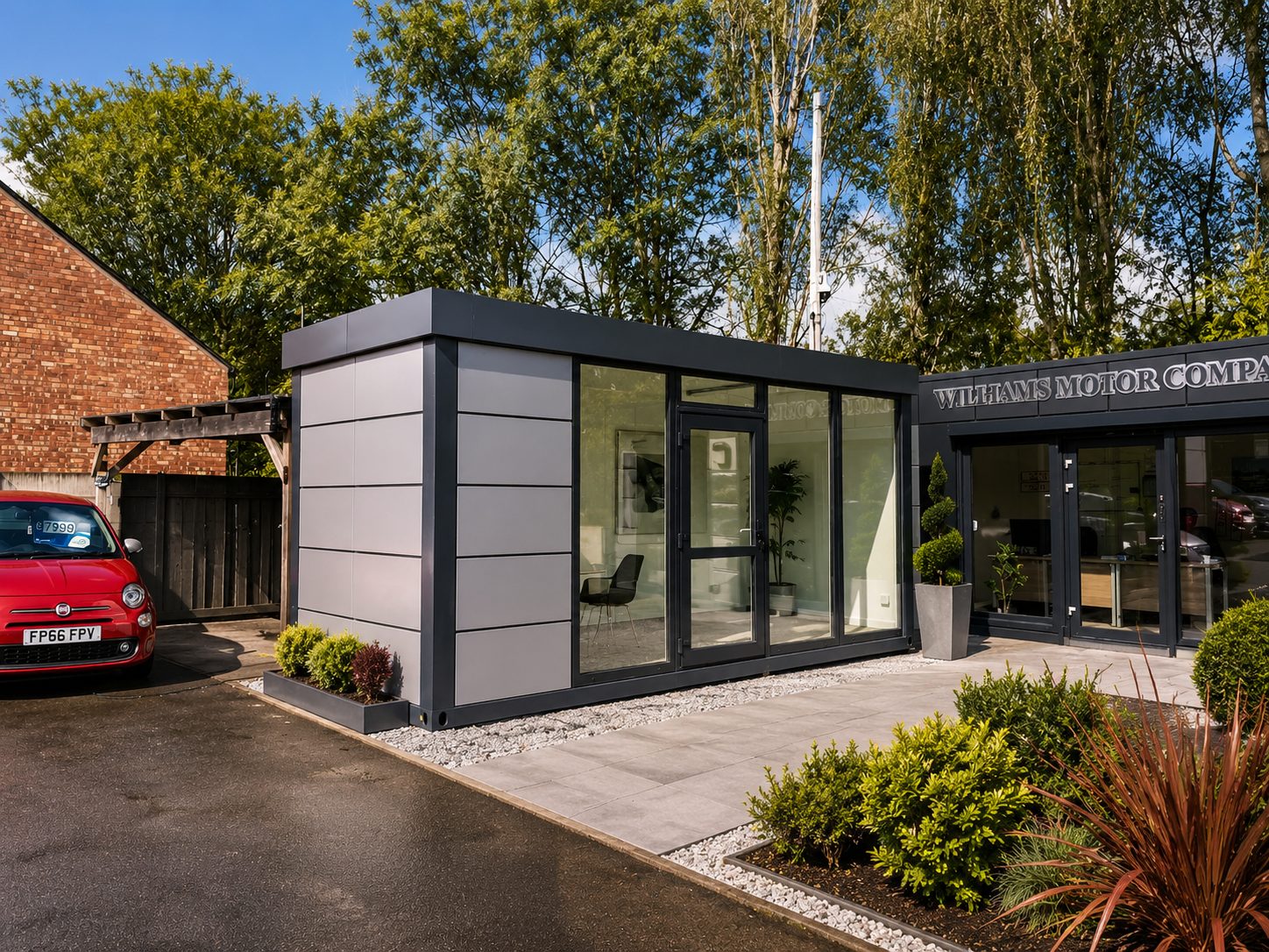 Premium insulated garden room with large glazing for office studio or leisure use