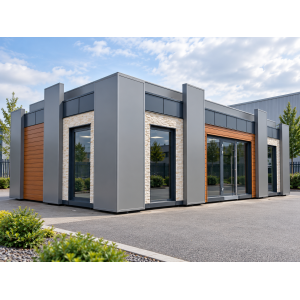 Stone Model Modular Showroom Building – 11m × 6m Shell & Core